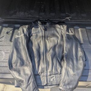 Joe Rocket Black Leather Motorcycle Jacket